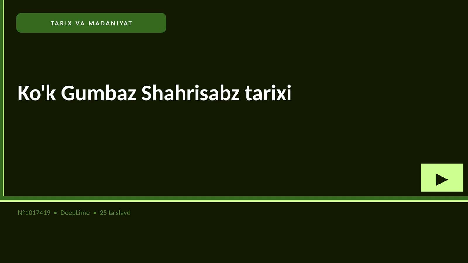 Ko'k Gumbaz Shahrisabz tarixi