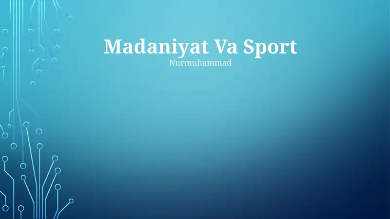 Madaniyat Va Sport