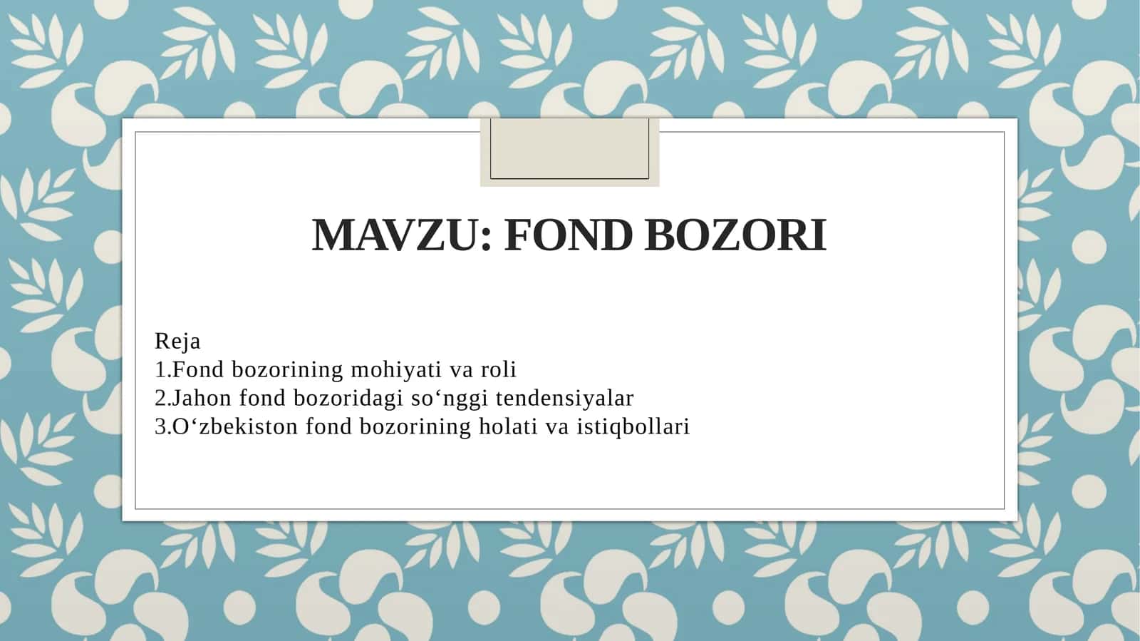 Fond bozori