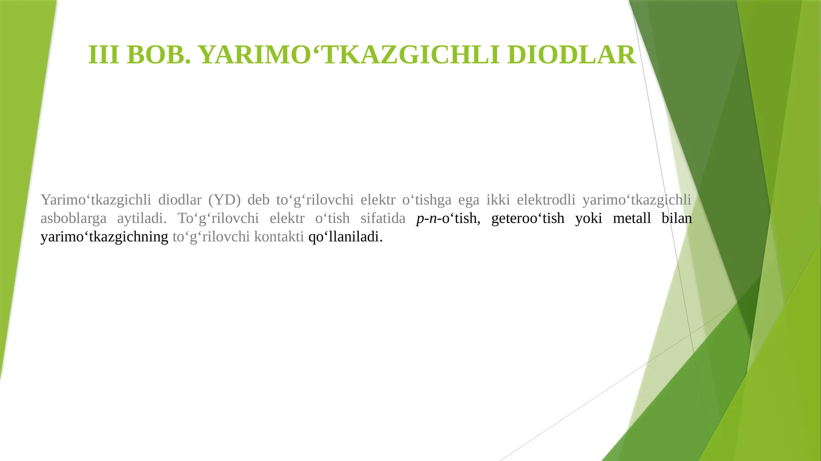 Yarimo‘tkazgichli diodlar