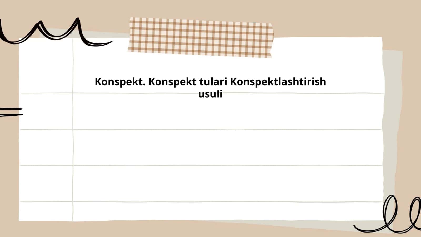 Konspekt tulari Konspektlashtirish usuli