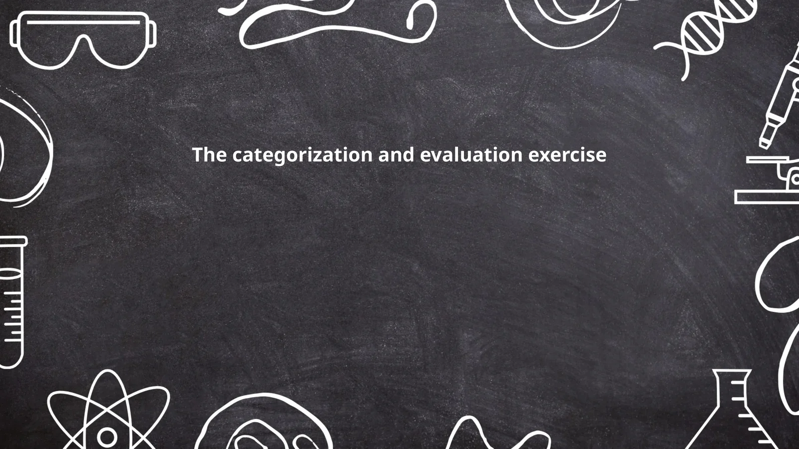 The categorization and evaluation exercise