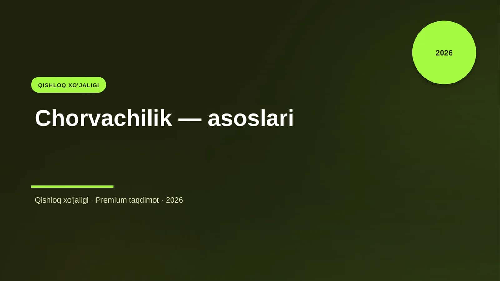Chorvachilik — asoslari