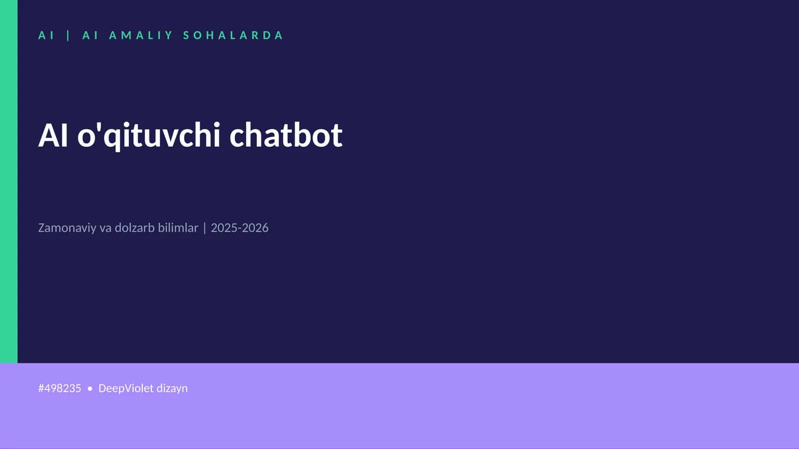 AI o'qituvchi chatbot