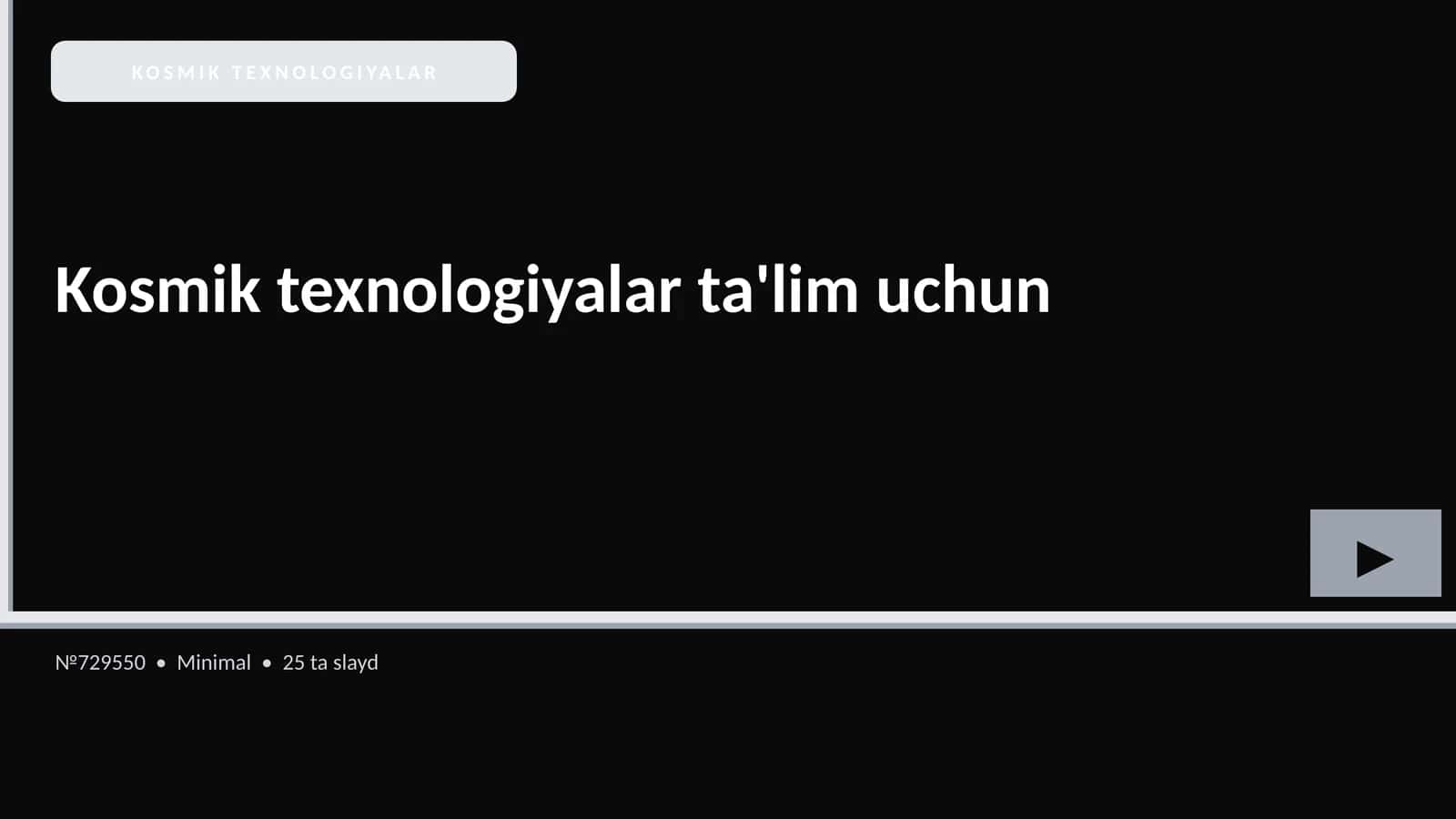 Kosmik texnologiyalar ta'lim uchun