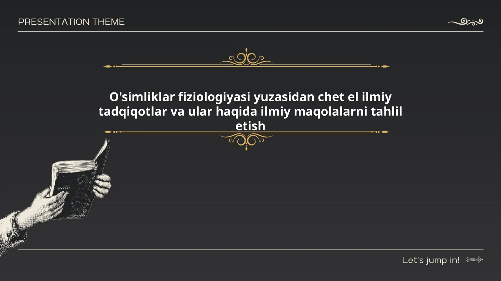O'simliklar fiziologiyasi uzuasidan chet el ilmiy tadqiqotlar