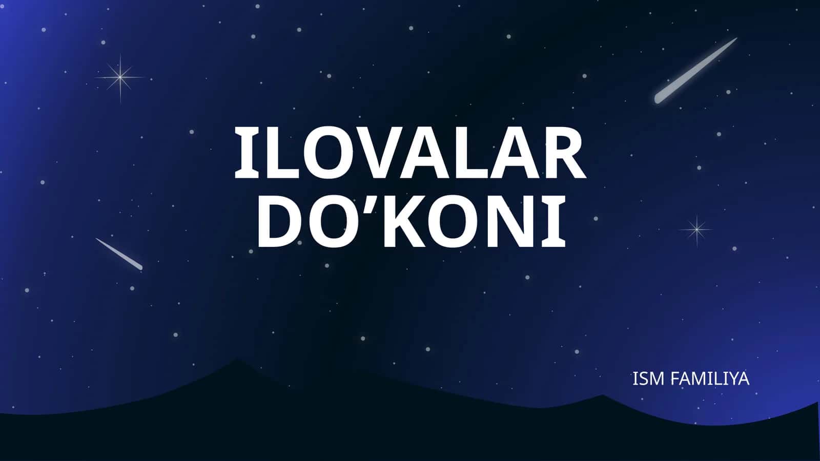 Ilovlar dokoni kurs ishi taqdimoti