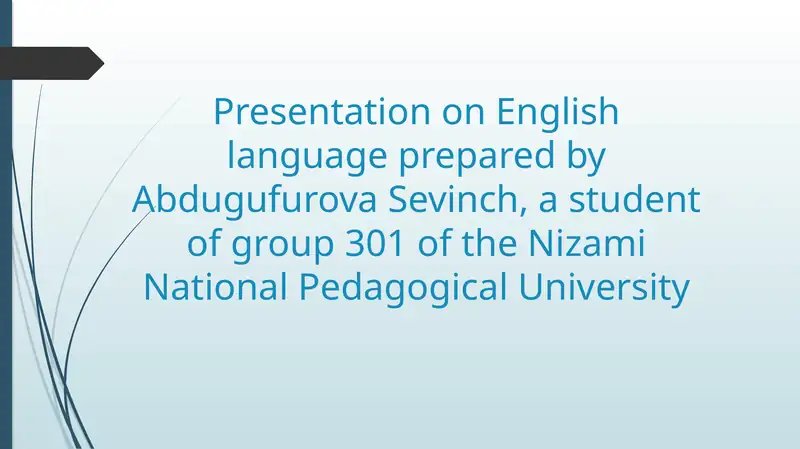 Presentation on English language