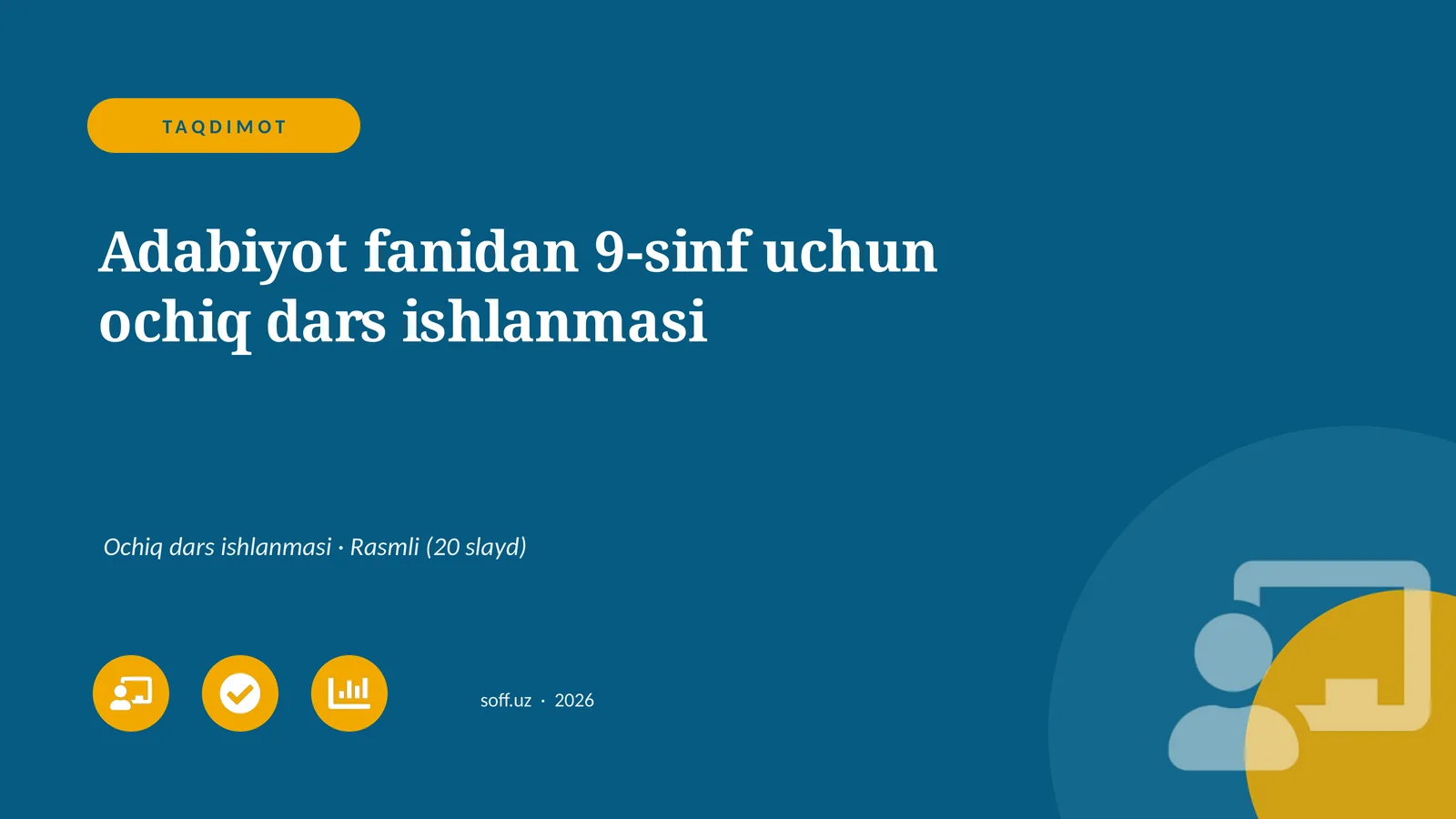 Adabiyot fanidan 9-sinf uchun ochiq dars ishlanmasi