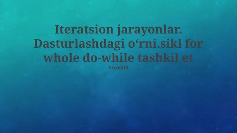 Iterativ jarayonlar