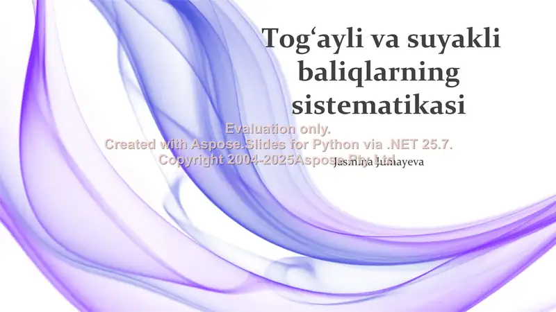 Tog’ayli va suyakli baliqlarning sistematikasi