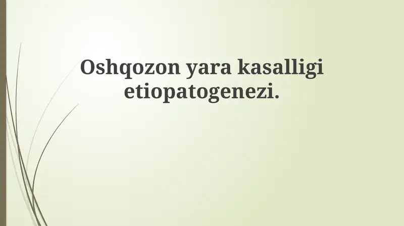 Peptik yara kasalligining ta'rifi va epidemiologiyasi