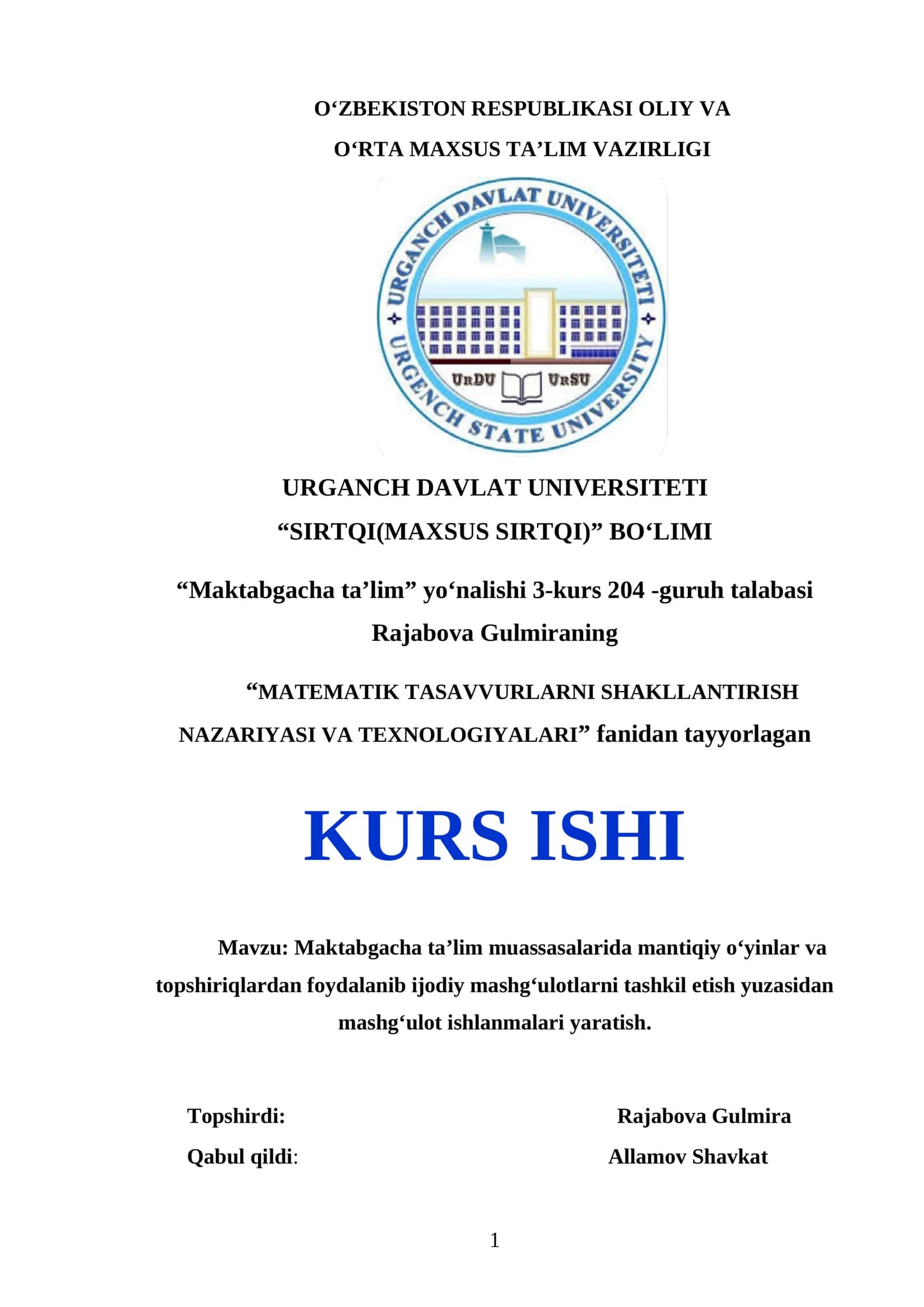 MATMATIK TASAVVURLARNI SHAKLLANTIRISH NAZARIYASI VA TEXNOLOGIYALARI
