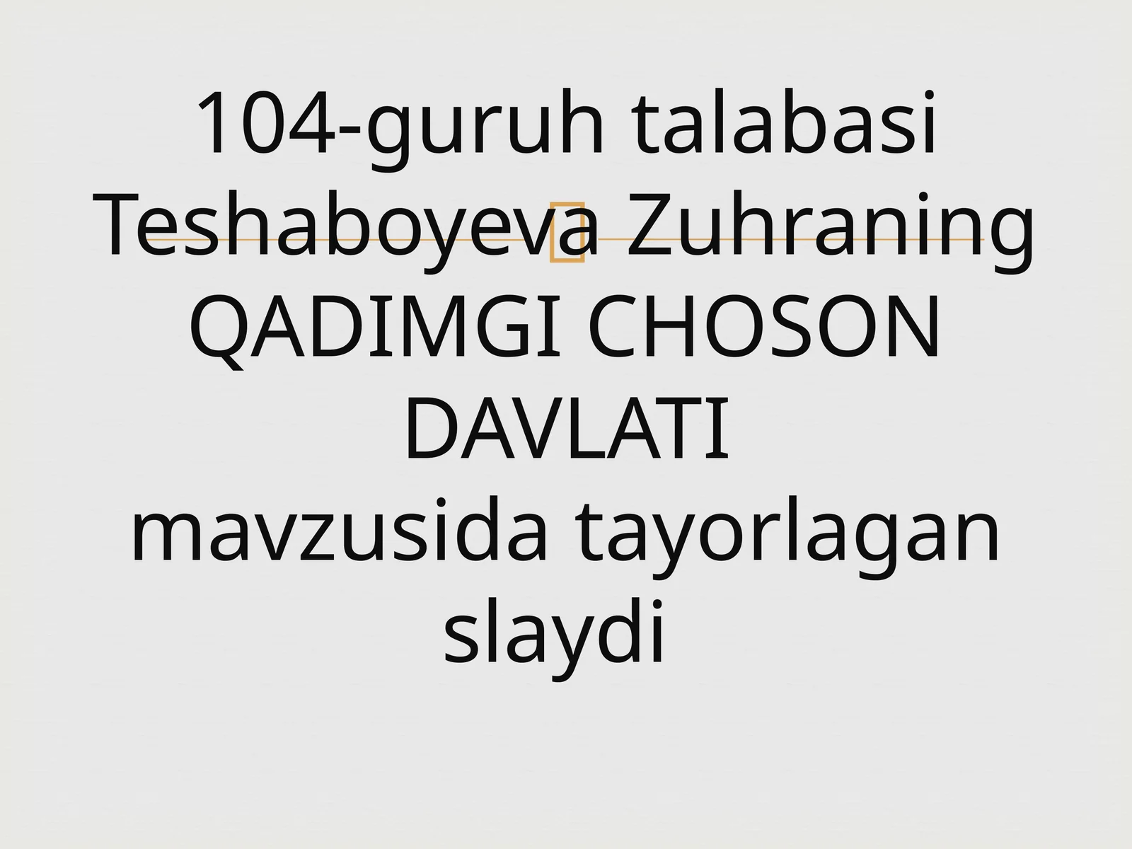 QADIMGI CHOSON DAVLATI