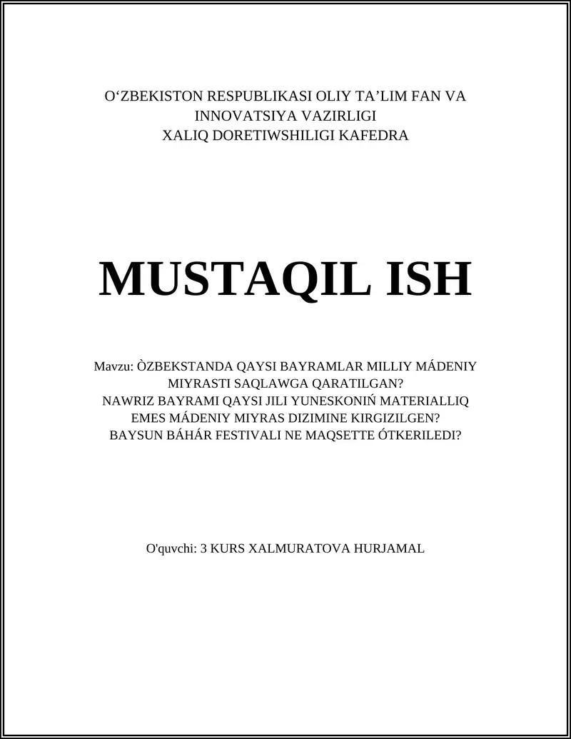 O'zbekistonda Navro'z bayrami