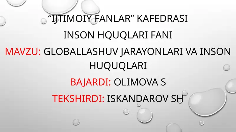 INSON HUQUQLARI FANI