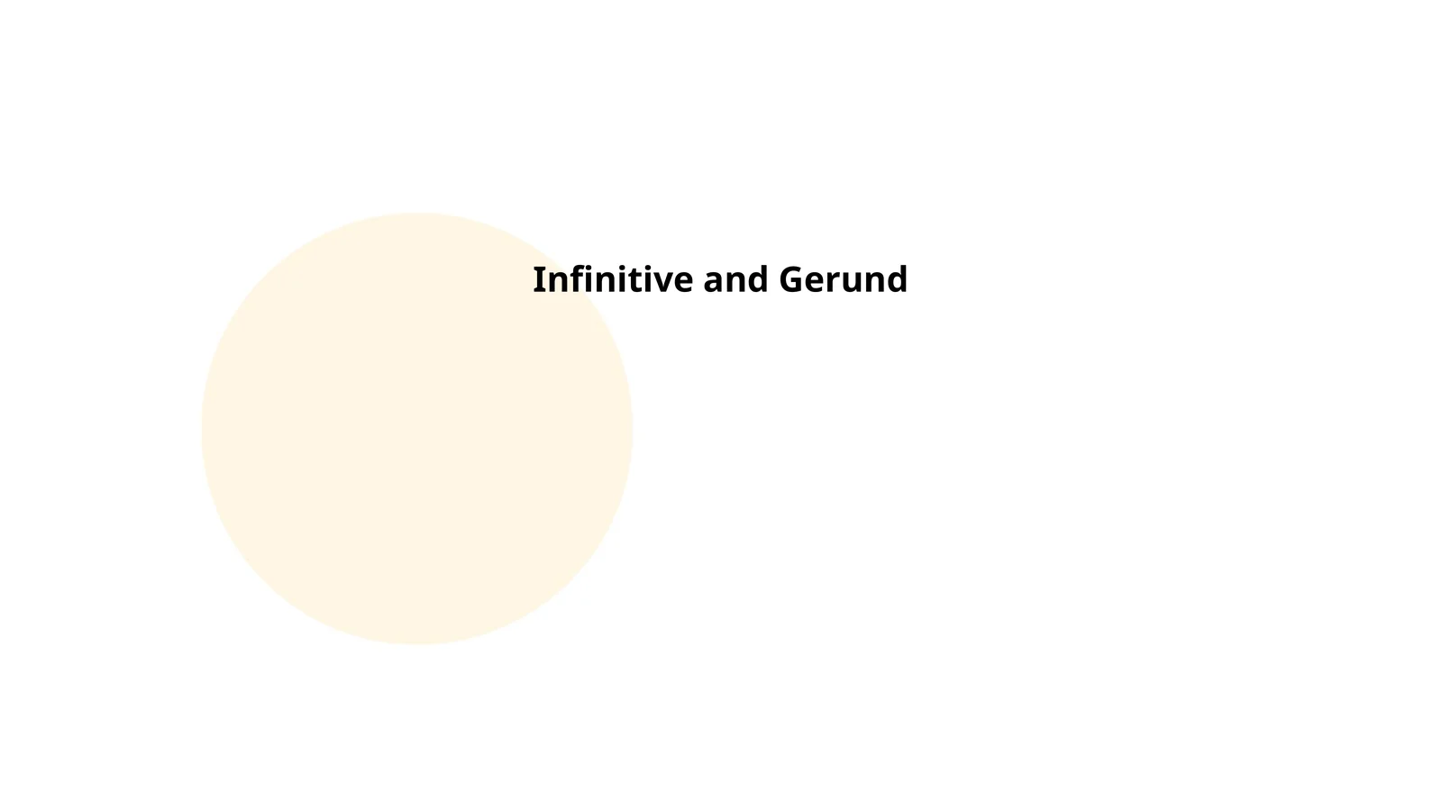 Infinitive and Gerund