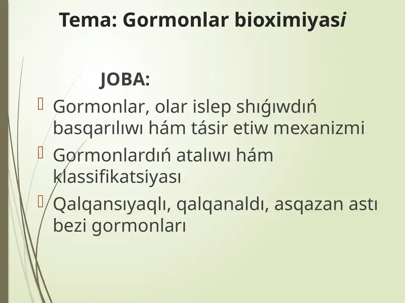 Gormonlar biokimiyasi