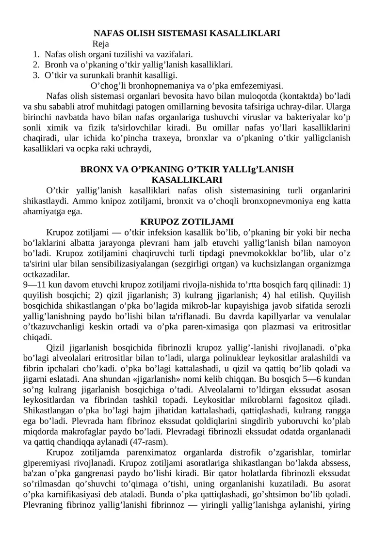 NAFAS OLISH SISTEMASI KASALLIKLARI