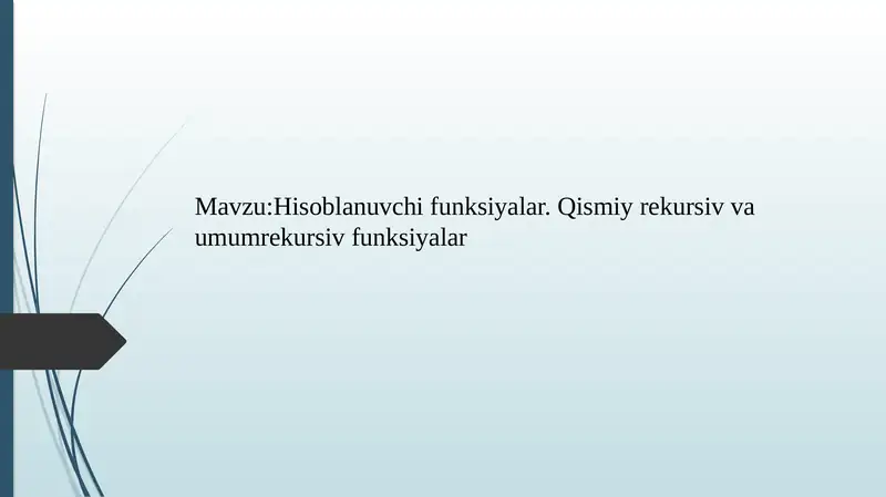 Xisoblanuvchi funksiyalar