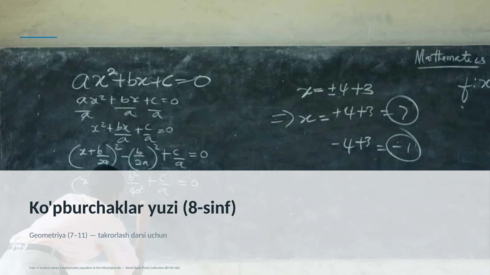 Ko'pburchaklar yuzi (8-sinf)