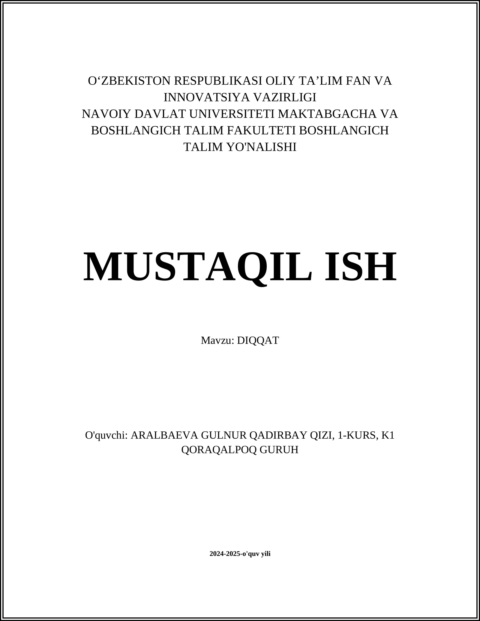 Diqqatni jamlash