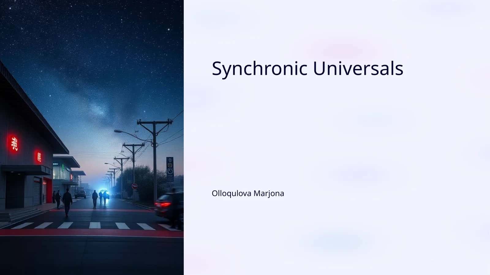 Synchronic Universals