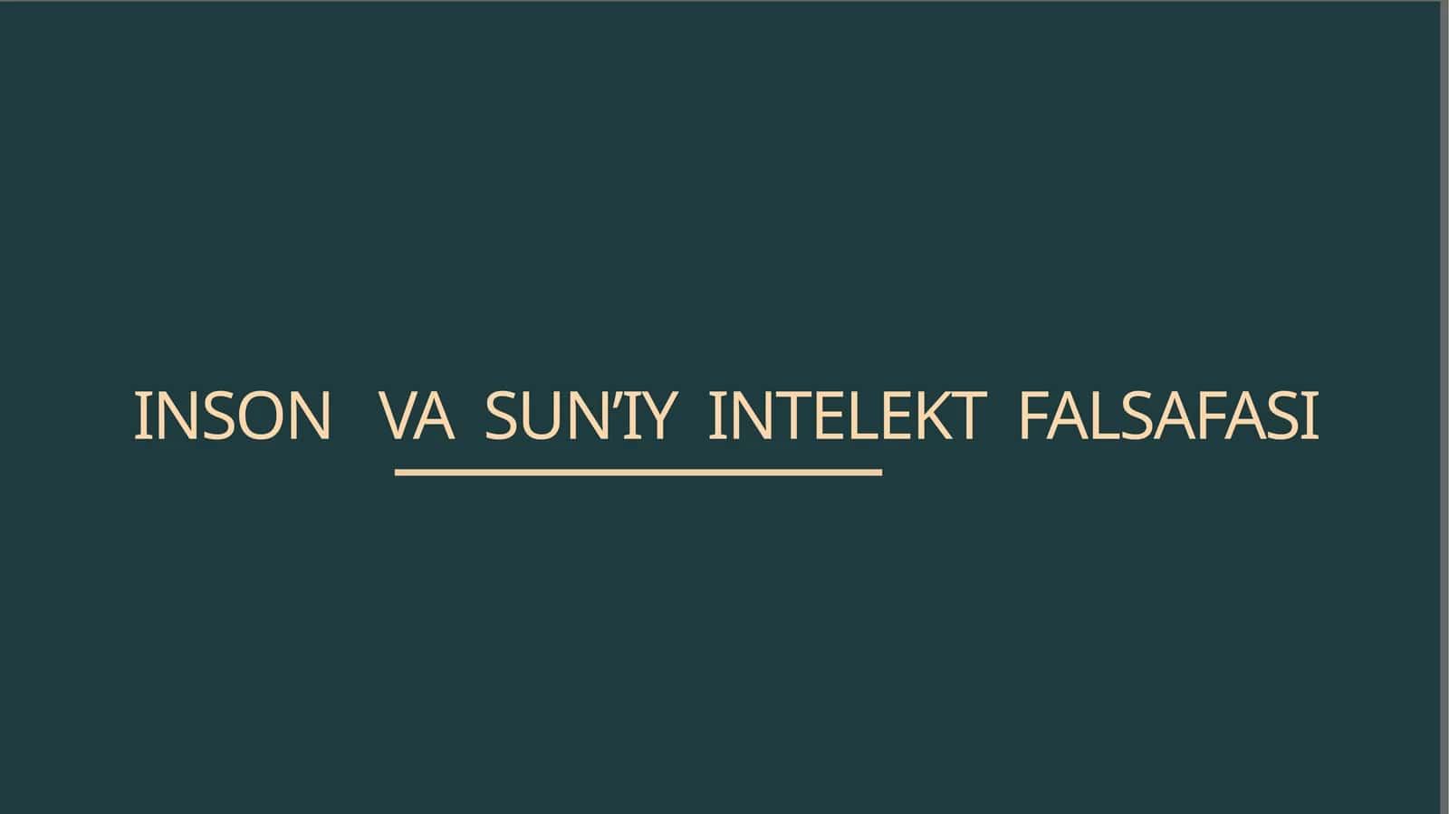 inson va suniy intelekt falsafasi