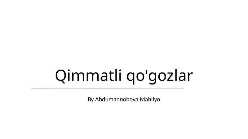 Qimmatli qo'gozlar