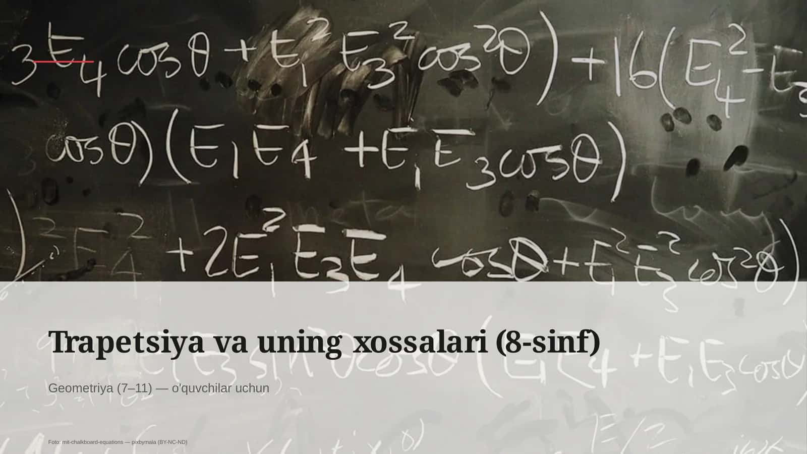 Trapetsiya va uning xossalari (8-sinf)