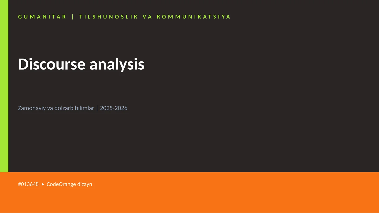 Discourse analysis