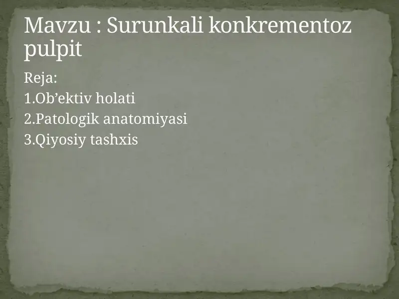 Surunkali konkrementoz pulpit