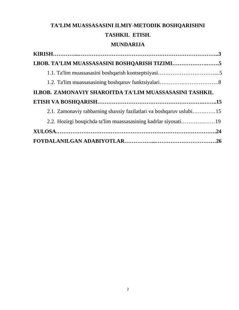 Ta'lim muassasasini boshqarish