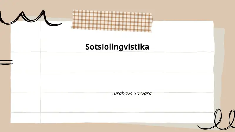 Sotsiolingvistika