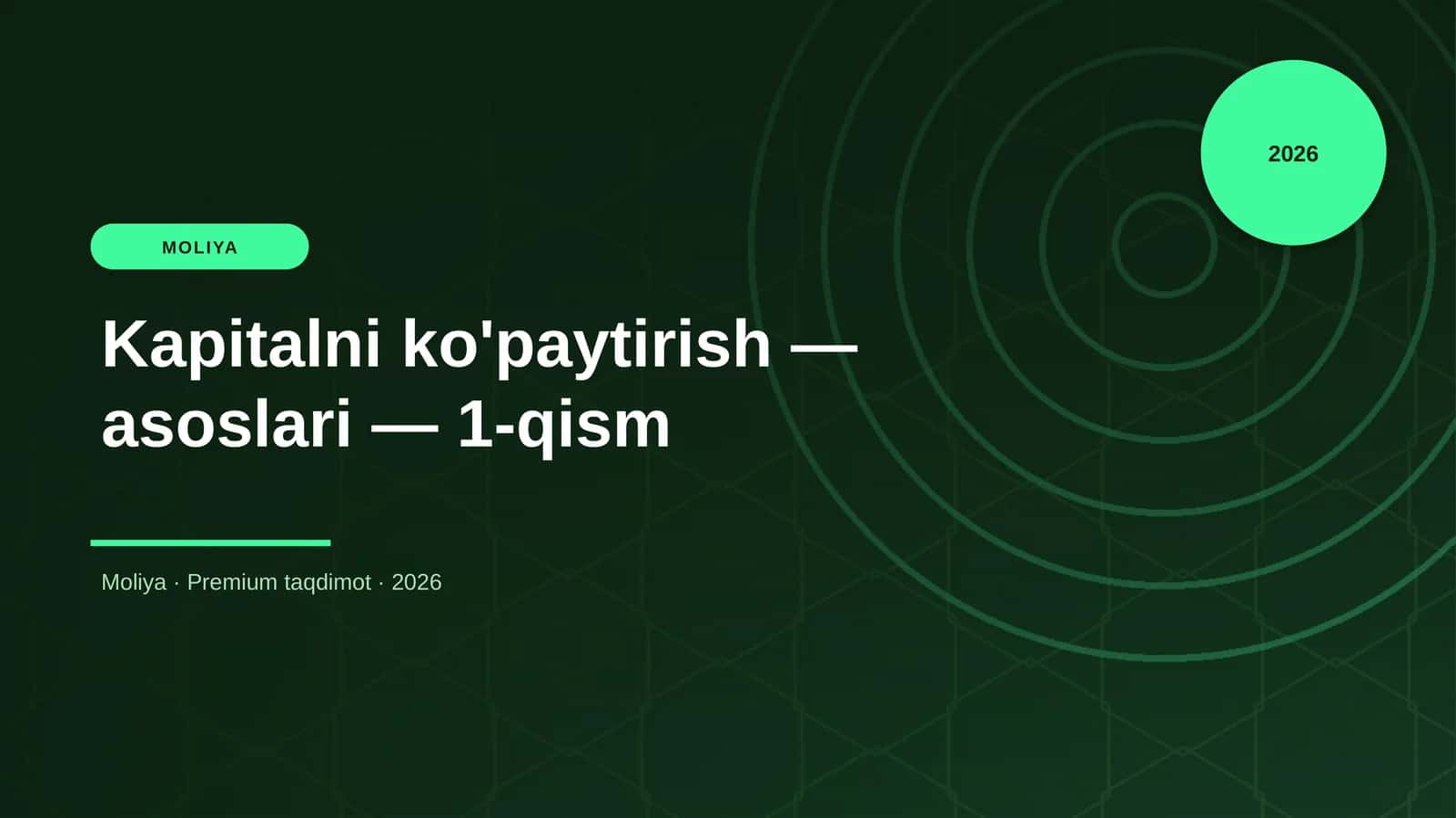 Kapitalni ko'paytirish — asoslari — 1-qism