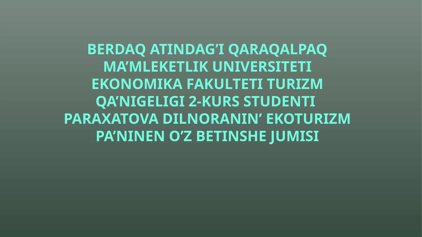 Ekoturizm