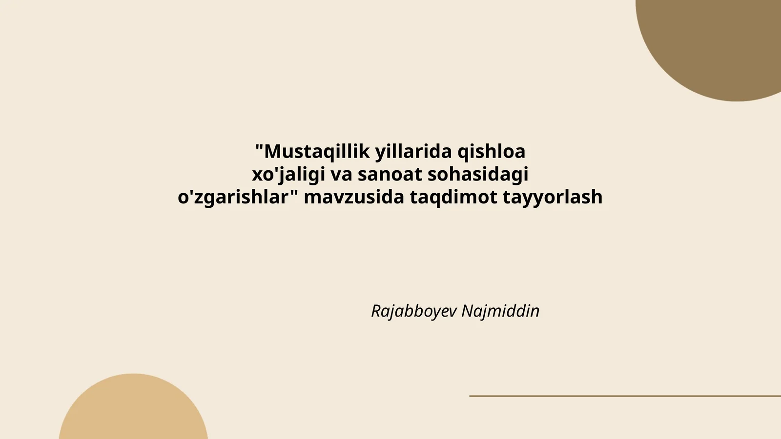 Mustaqillik yillarida qishloaxo'jaligi va sanoat sohasidagi o'zgarishlar