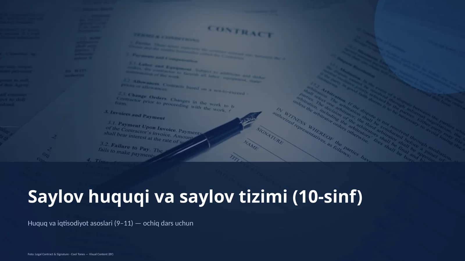 Saylov huquqi va saylov tizimi (10-sinf)