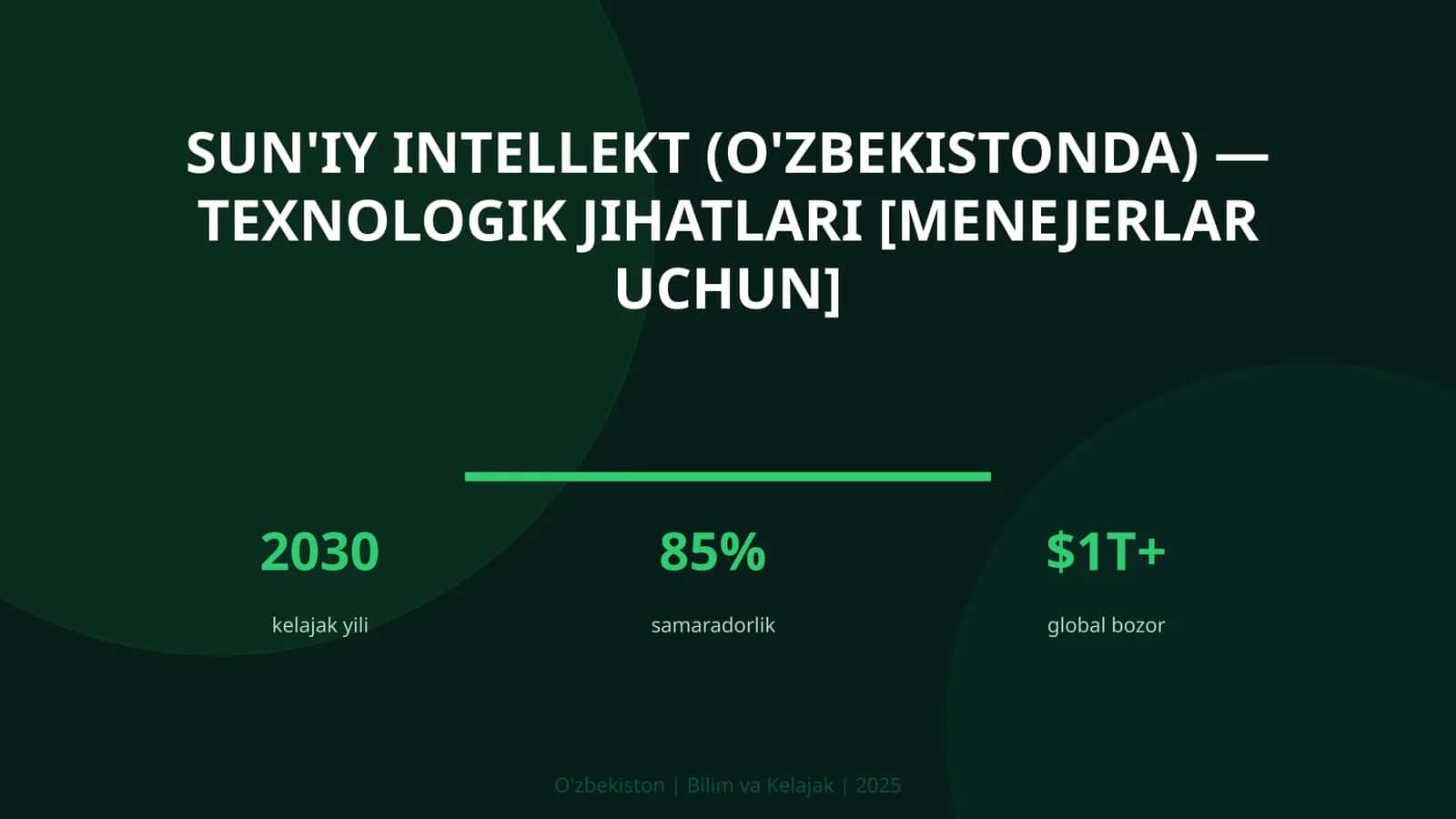 Sun'iy intellekt (O'zbekistonda) — texnologik jihatlari [menejerlar uchun]