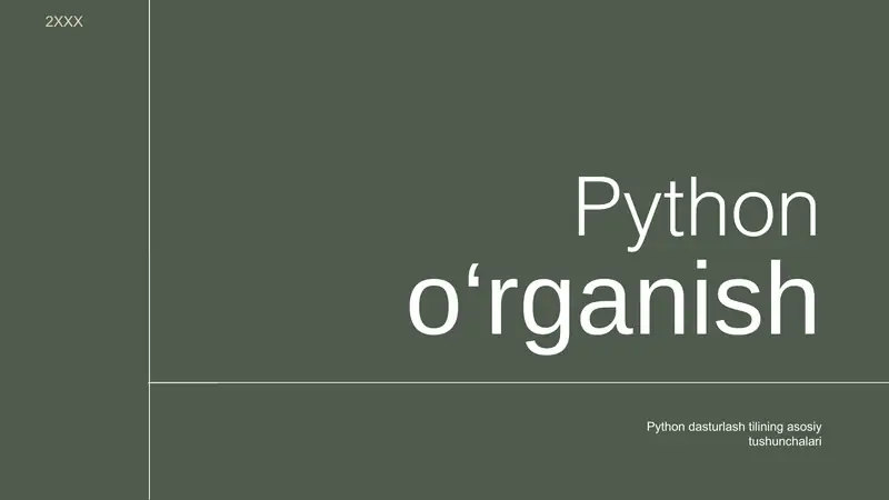Python o‘rganish