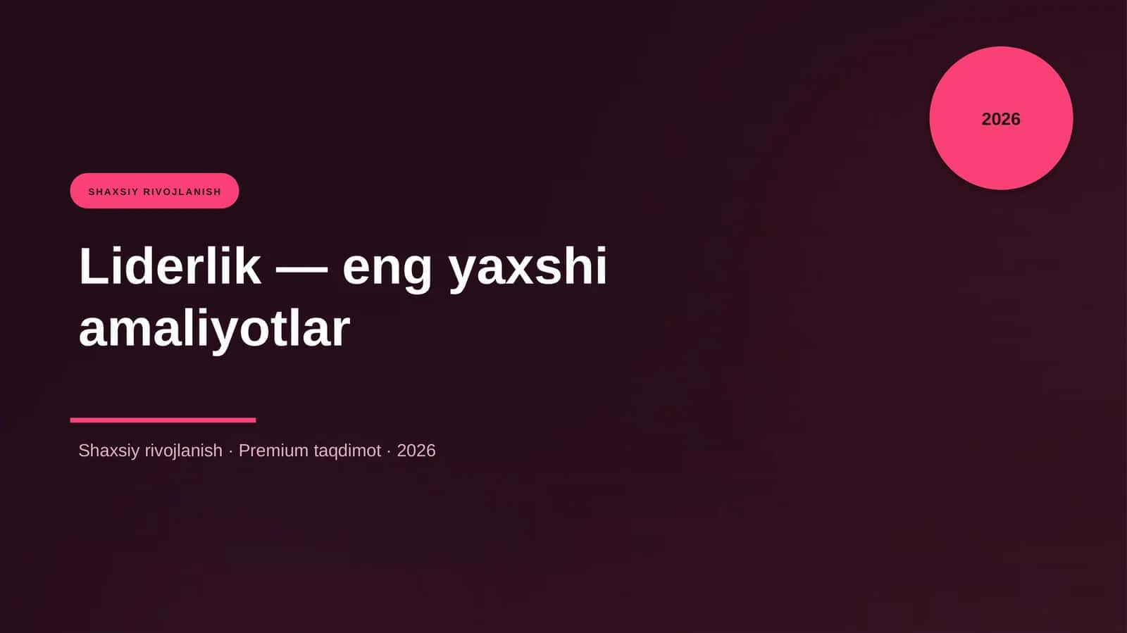 Liderlik — eng yaxshi amaliyotlar