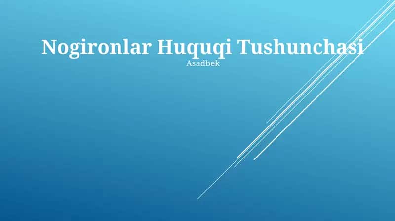 Nogironlar Huquqi Tushunchasi