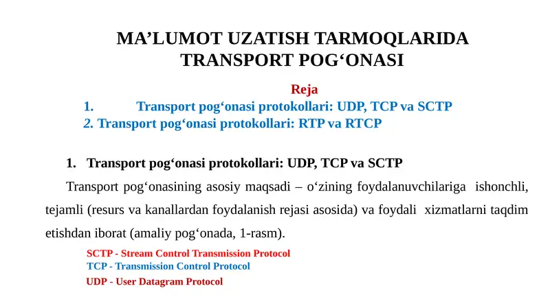 Transport pog‘onasi protokollari