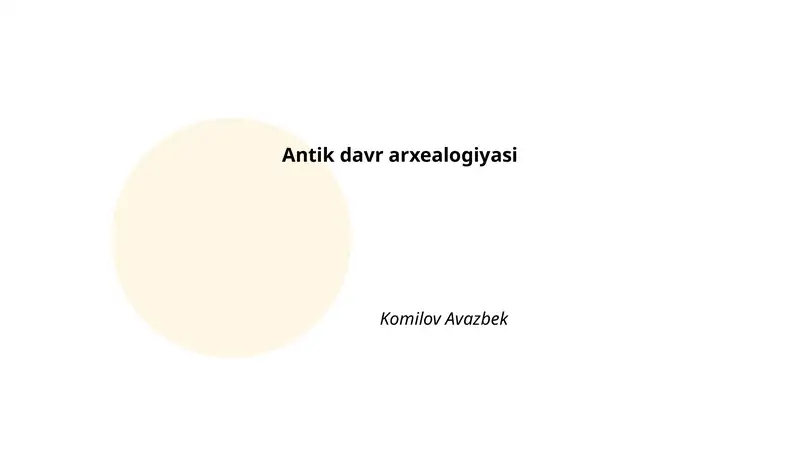 Antik davr arxeologiyasi