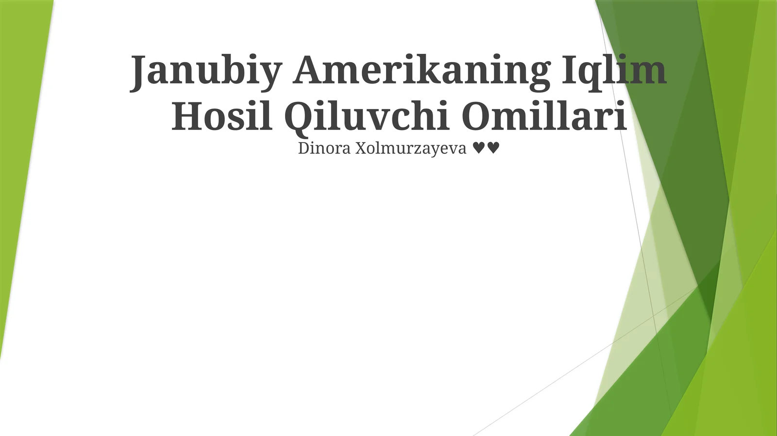 Janubiy Amerikaning Iqlim Hosil Qiluvchi Omillari