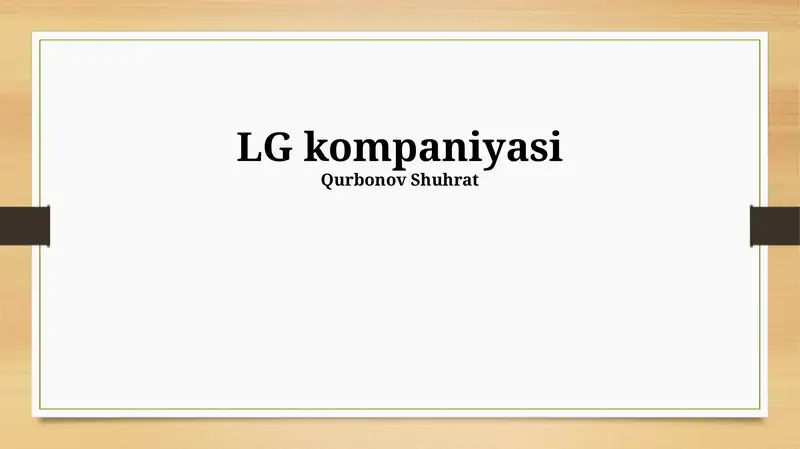 LG Kompaniyasi Tarixi