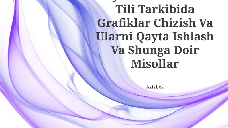Paython Dasturlash Tili Tarkibida Grafiklar Chizish