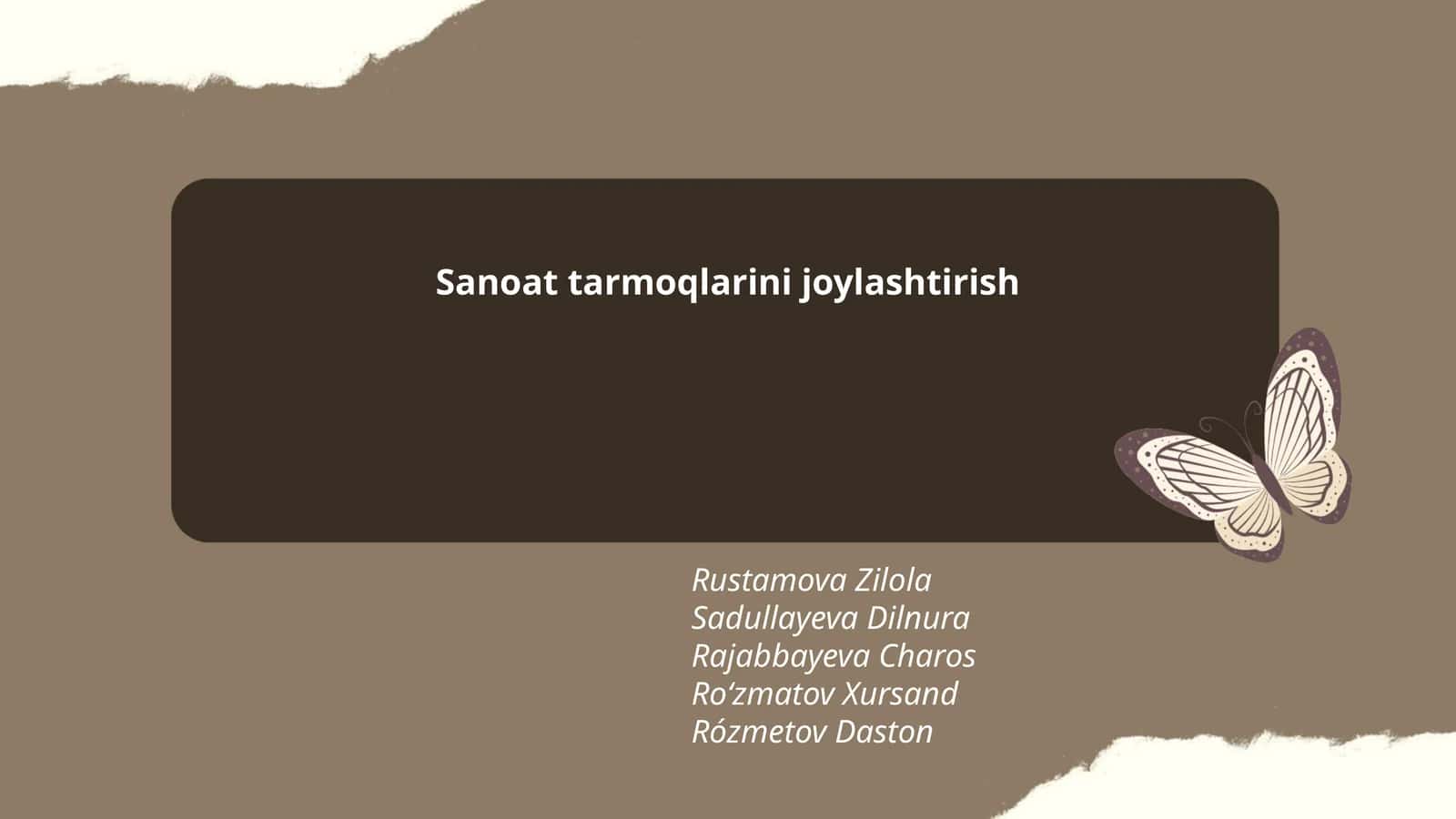Sanoat tarmoqlarini joylashtirish
