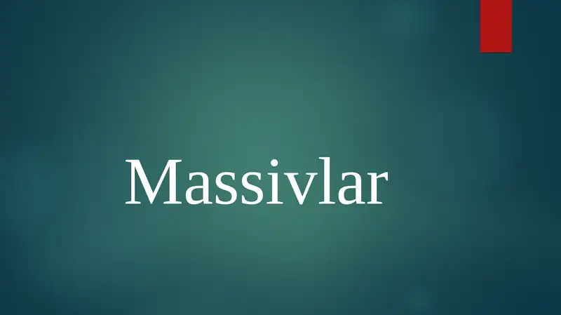 massivlar
