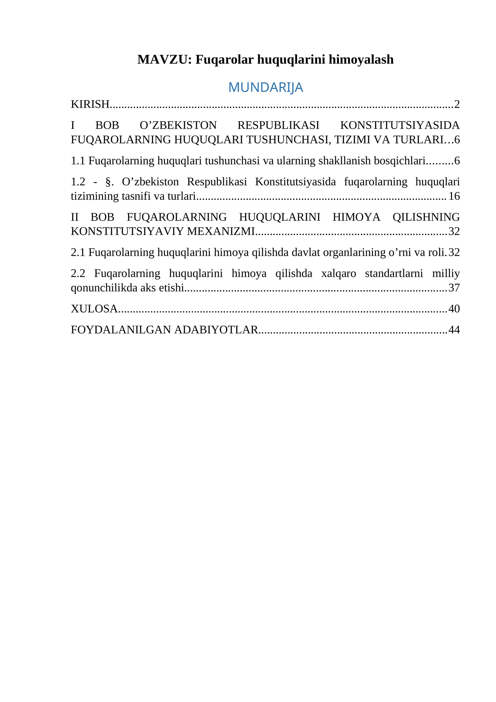 Fuqarolar huquqlarini himoyalash